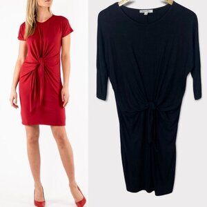 NWT Black Tie Front Dress Size Large Spence + Shaw New Tags Midi‎ Length Minimal